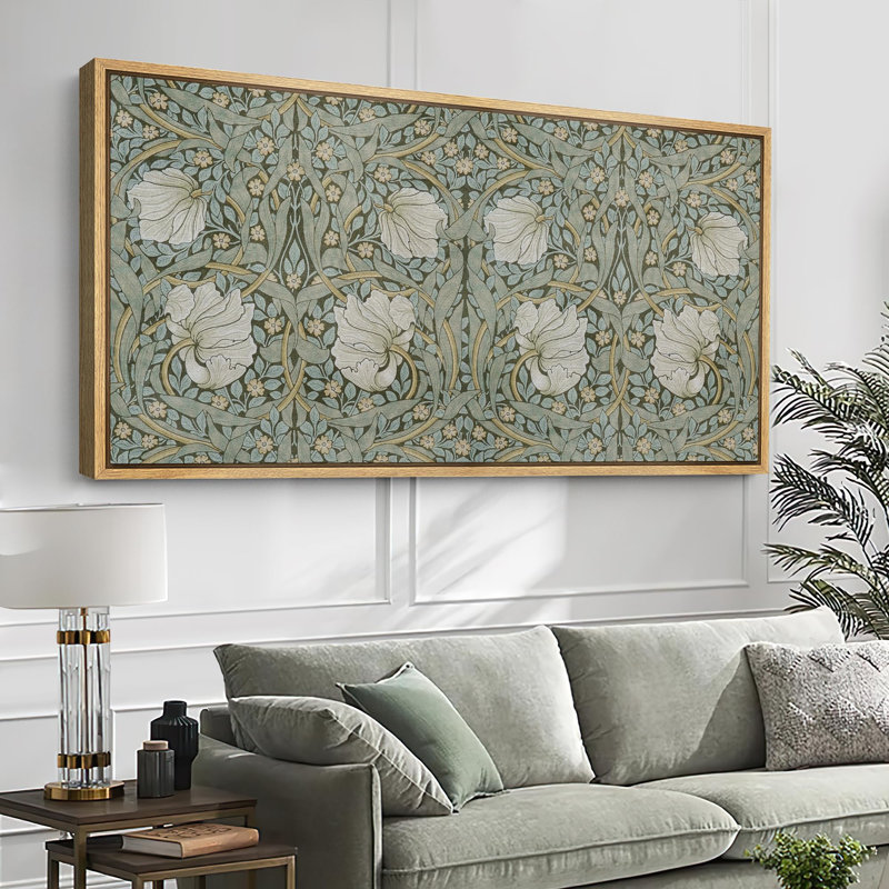 wall26 Green Abstract Floral Botanical Pattern Art Nouveau William